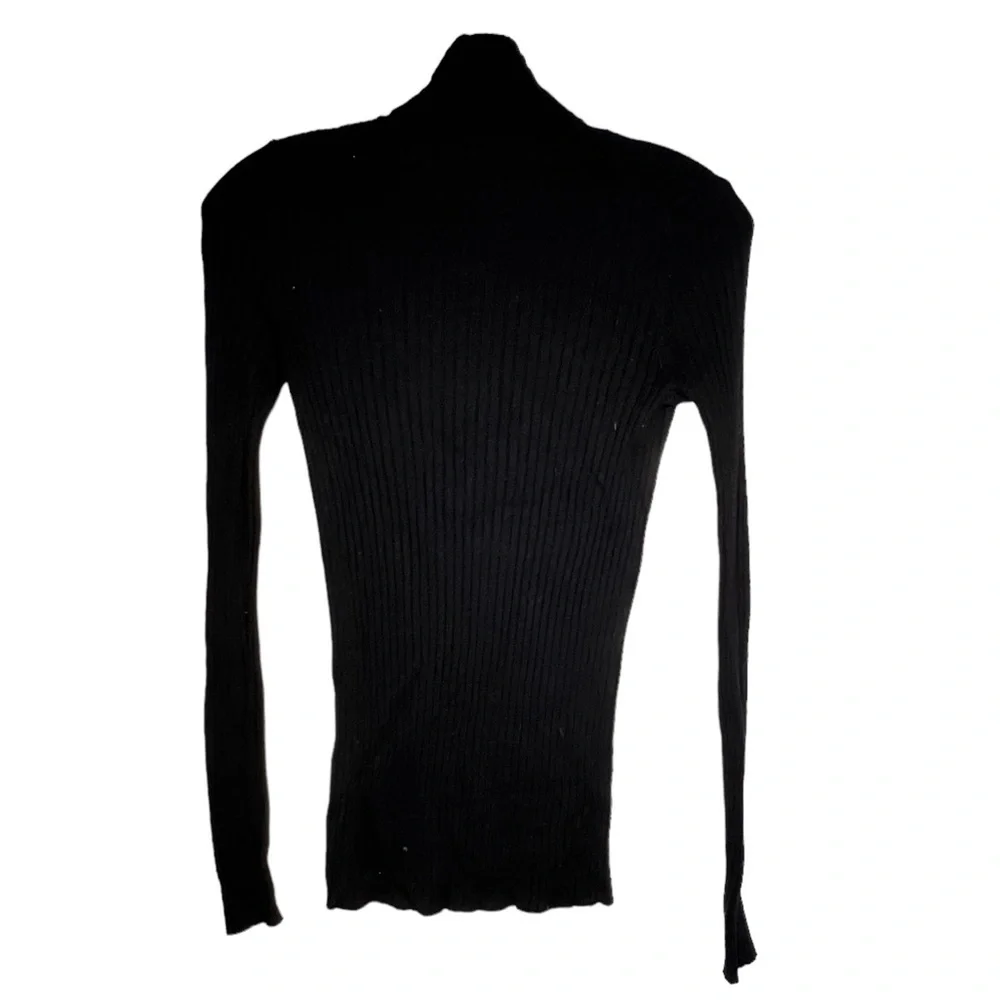 Vince. Cashmere Blend Black Ribbed Turtleneck‎ Sweater